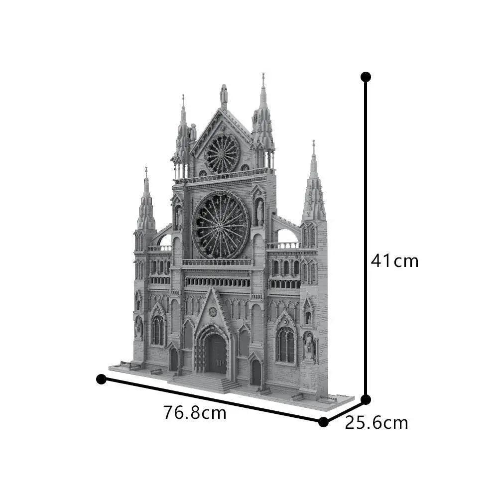  MOC MOC France Gothic Cathedral Model Building Blocks Gift Building Bricks MOC -  ToylandEU™