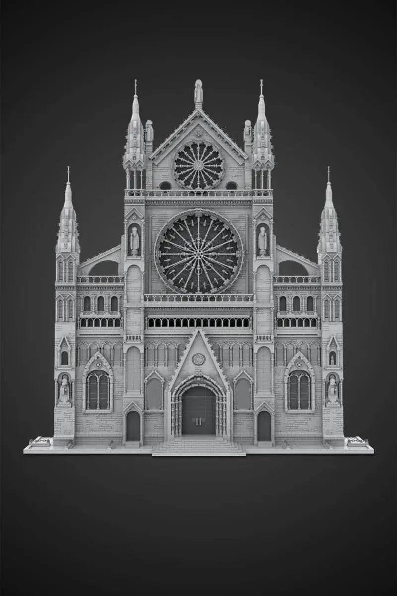  MOC MOC France Gothic Cathedral Model Building Blocks Gift Building Bricks MOC -  ToylandEU™
