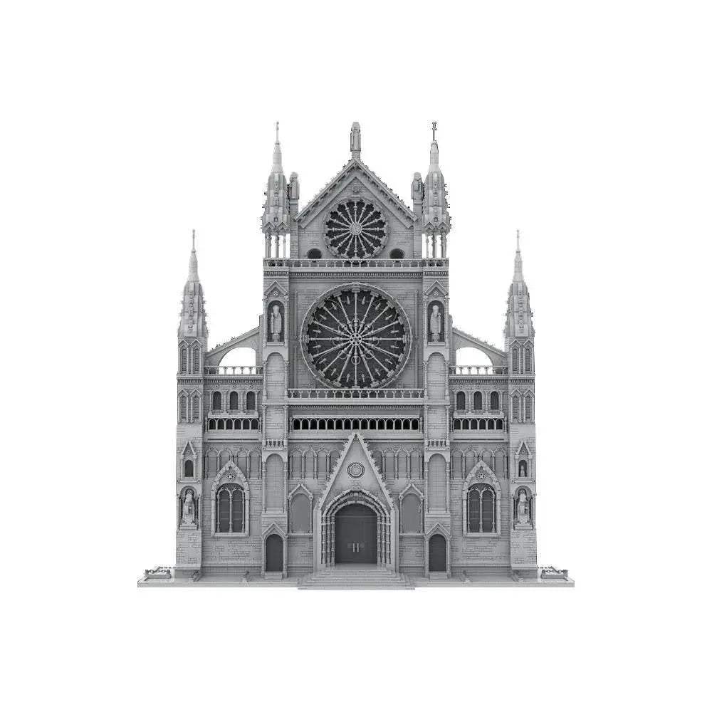 MOC France Gothic Cathedral Model Building Blocks Gift Building Bricks MOC - ToylandEU