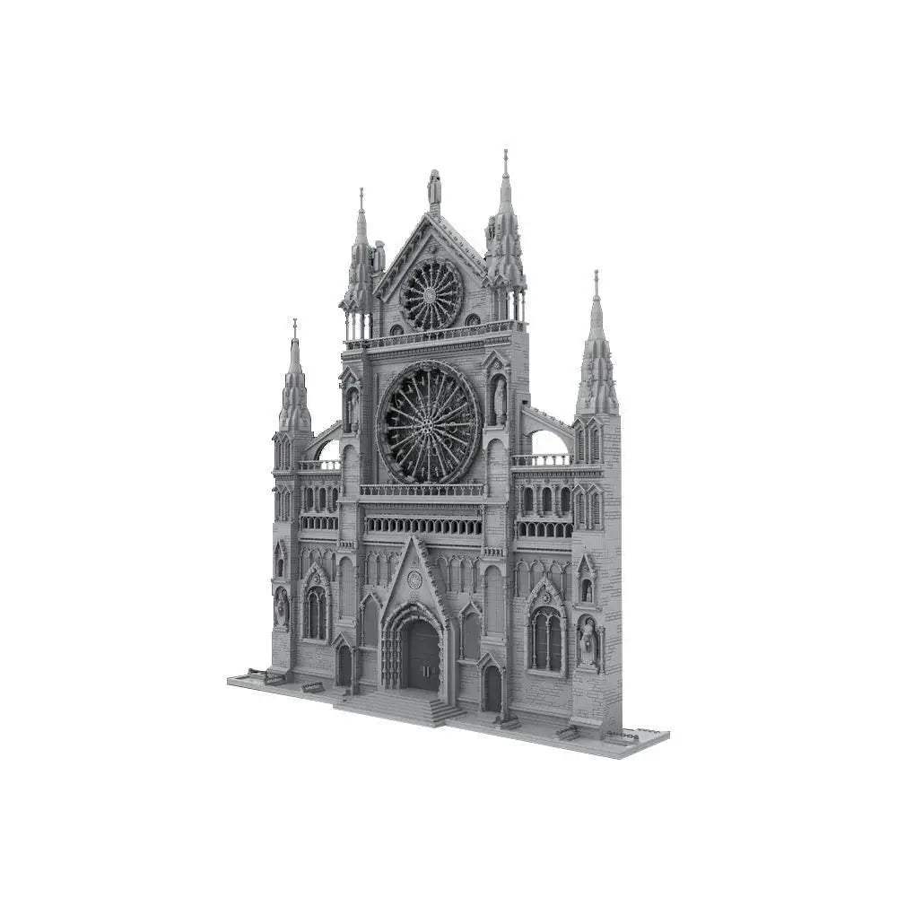 MOC France Gothic Cathedral Model Building Blocks Gift Building Bricks MOC - ToylandEU