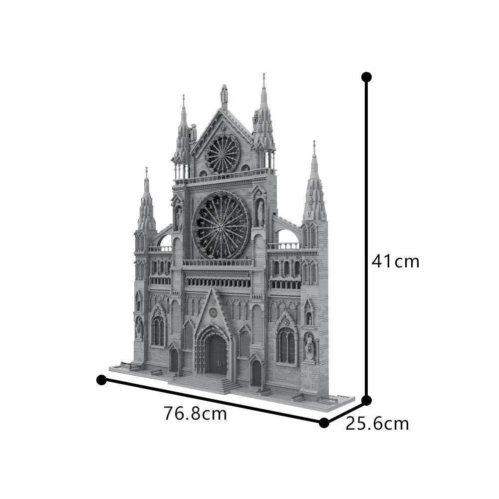 MOC France Gothic Cathedral Model Building Blocks Gift Building Bricks MOC - ToylandEU