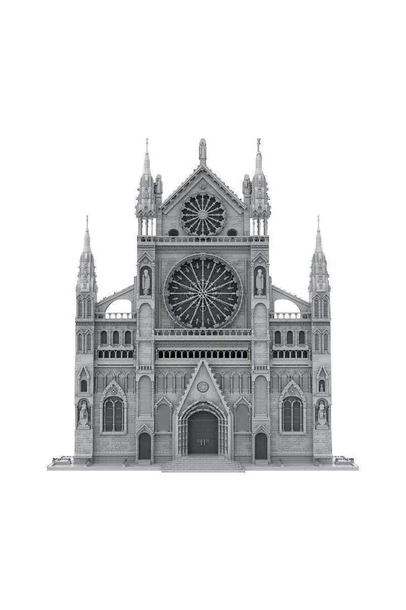 MOC France Gothic Cathedral Model Building Blocks Gift Building Bricks MOC - ToylandEU