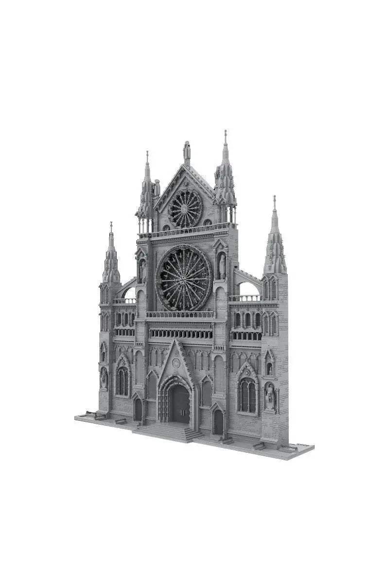 MOC France Gothic Cathedral Model Building Blocks Gift Building Bricks MOC - ToylandEU
