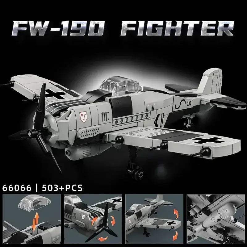 MOC MOC LEGO Compatible Fw 190 Aircraft Building Blocks Kit - ToylandEU