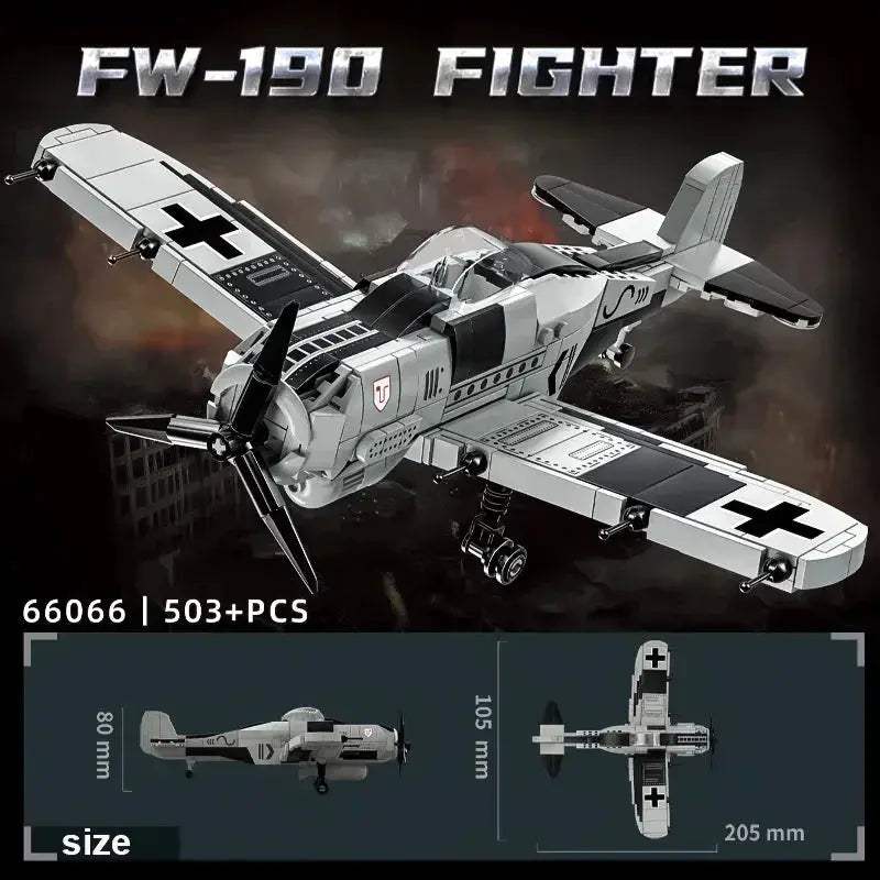 MOC MOC LEGO Compatible Fw 190 Aircraft Building Blocks Kit - ToylandEU