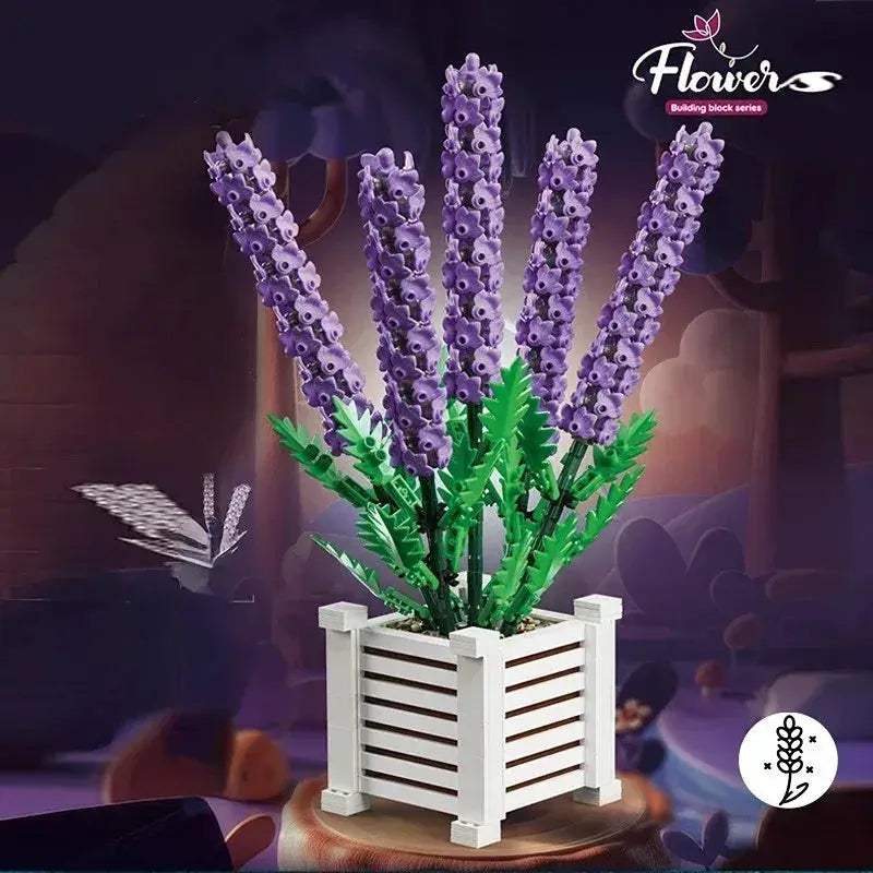MOC MOC Lavender Flower Building Blocks Set Lego Compatible 1204 Pieces - ToylandEU