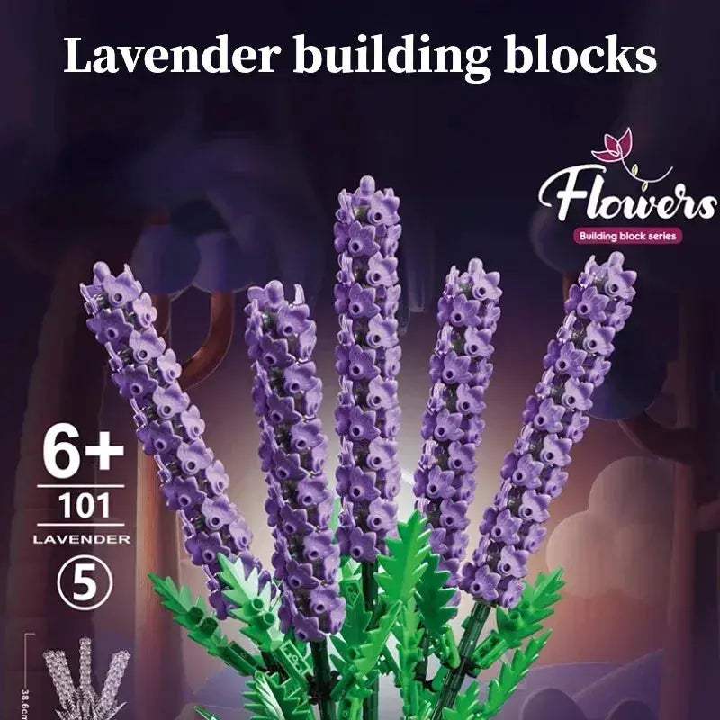 MOC MOC Lavender Flower Building Blocks Set Lego Compatible 1204 Pieces - ToylandEU