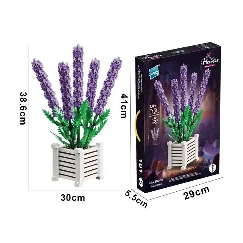 MOC MOC Lavender Flower Building Blocks Set Lego Compatible 1204 Pieces - ToylandEU