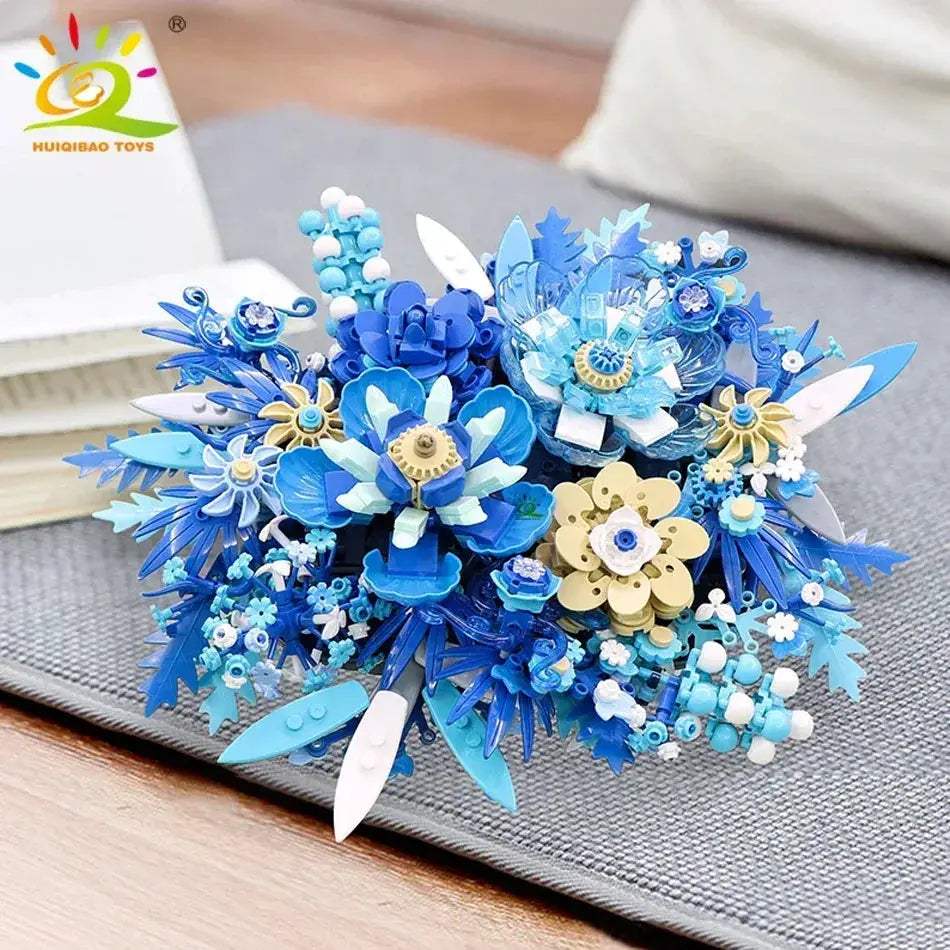 MOC MOC Lego Compatible Blue Flower Bouquet Building Blocks Set For Kids - ToylandEU