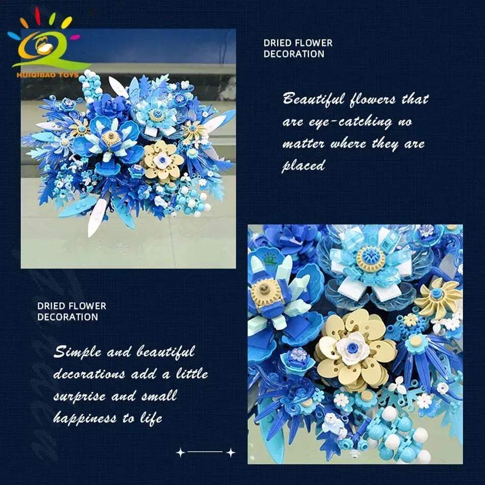 MOC MOC Lego Compatible Blue Flower Bouquet Building Blocks Set For Kids - ToylandEU