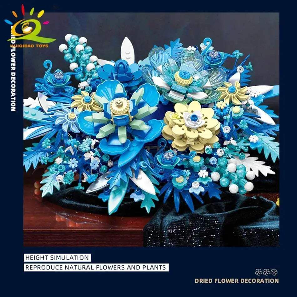 MOC MOC Lego Compatible Blue Flower Bouquet Building Blocks Set For Kids - ToylandEU