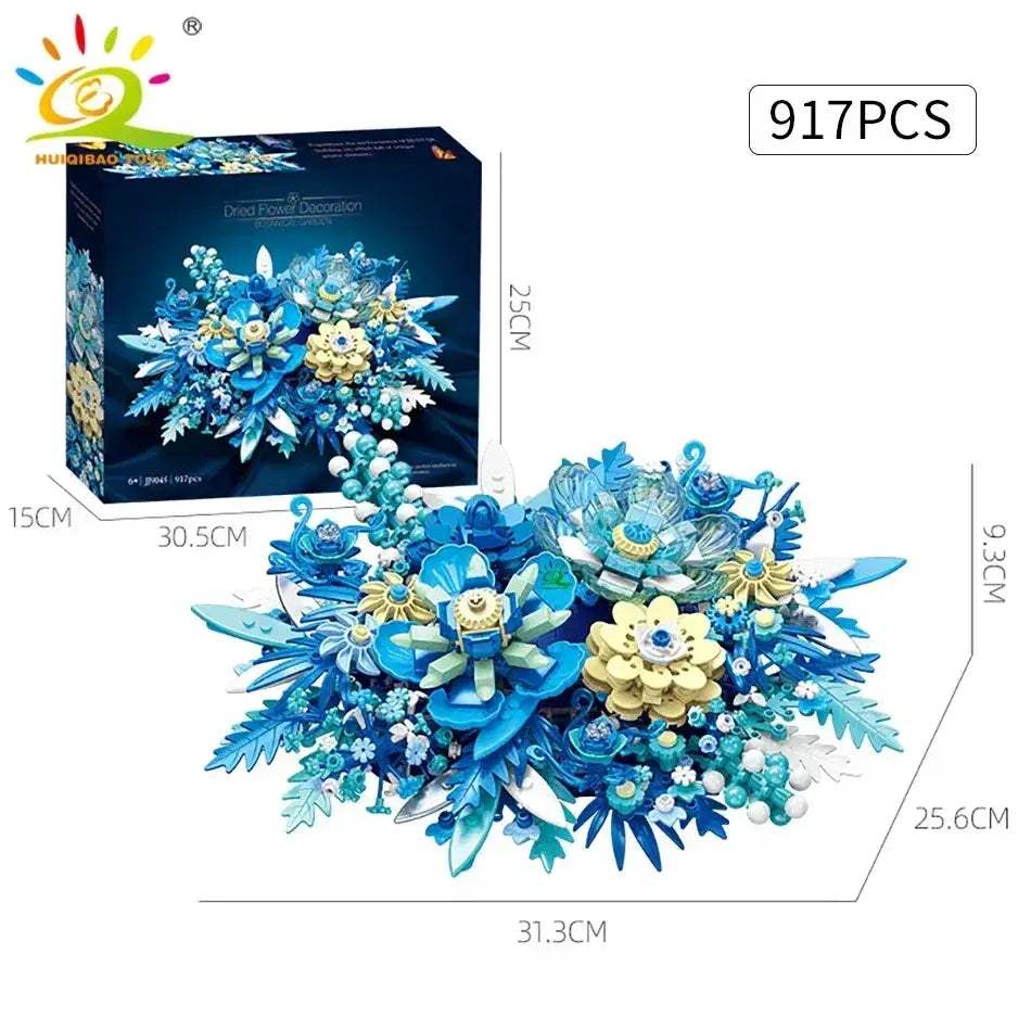 MOC MOC Lego Compatible Blue Flower Bouquet Building Blocks Set For Kids - ToylandEU
