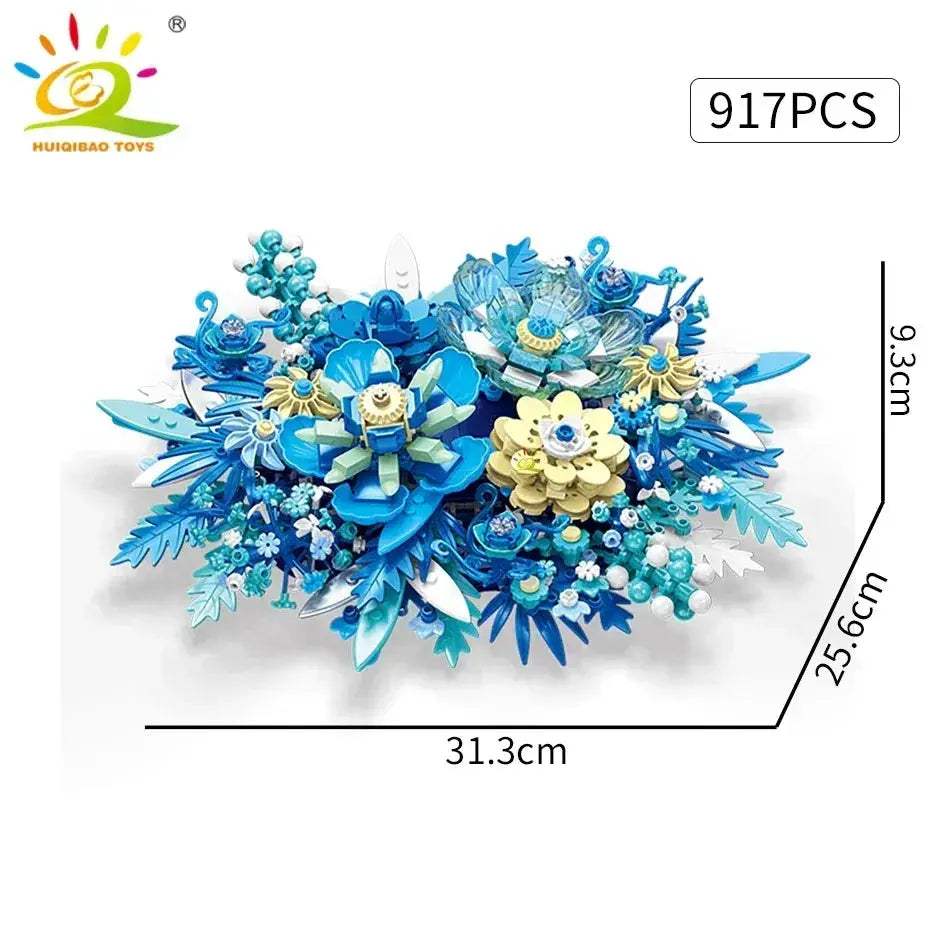 MOC MOC Lego Compatible Blue Flower Bouquet Building Blocks Set For Kids - ToylandEU
