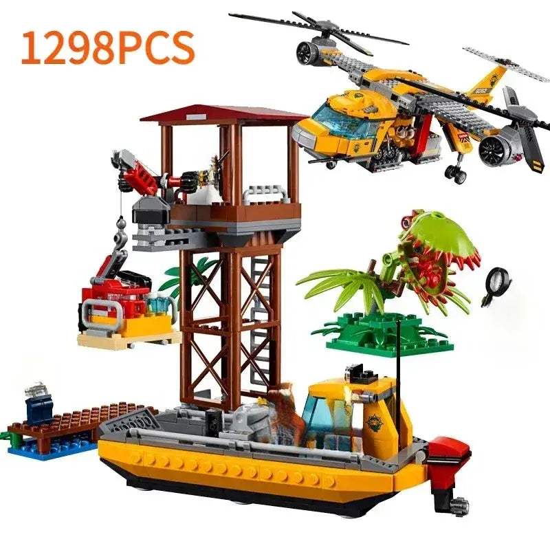MOC MOC Lego Compatible Building Blocks For City Jungle Helicopter Play - ToylandEU
