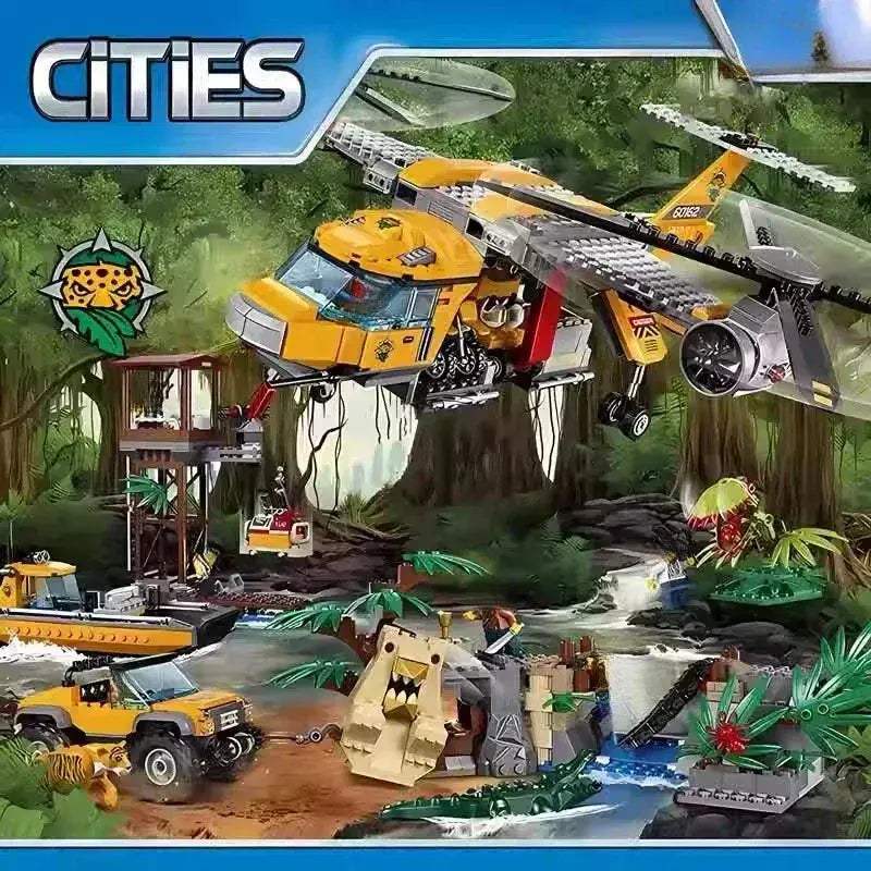 MOC MOC Lego Compatible Building Blocks For City Jungle Helicopter Play - ToylandEU