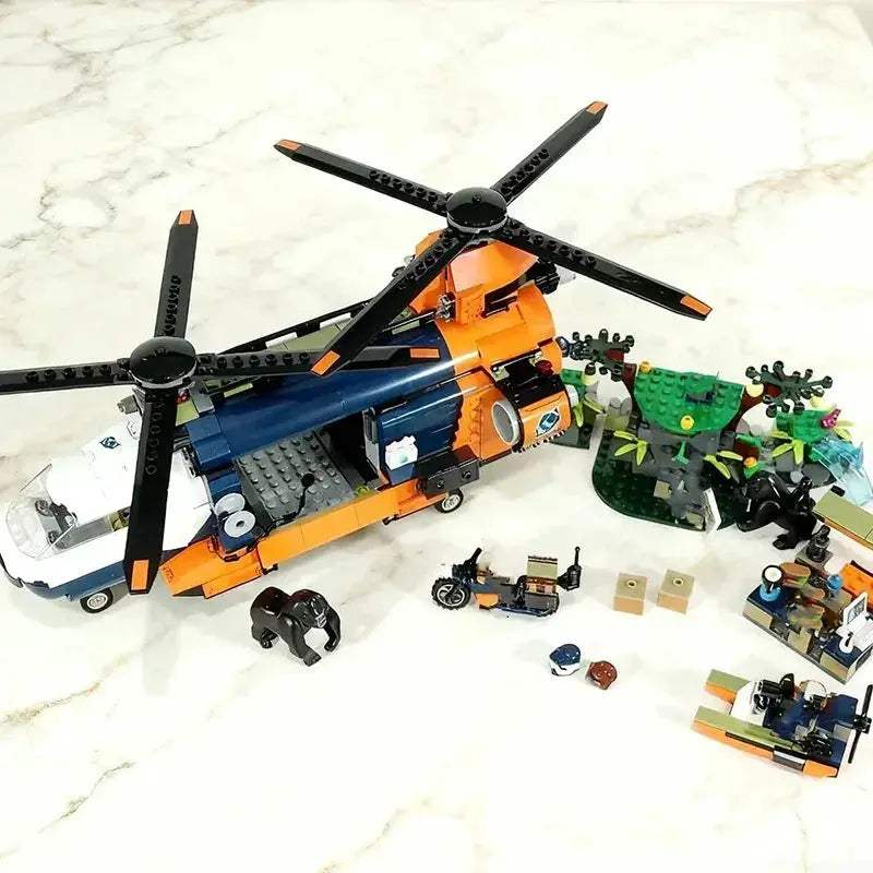 MOC MOC Lego Compatible City Series Building Blocks Jungle Helicopter Set - ToylandEU