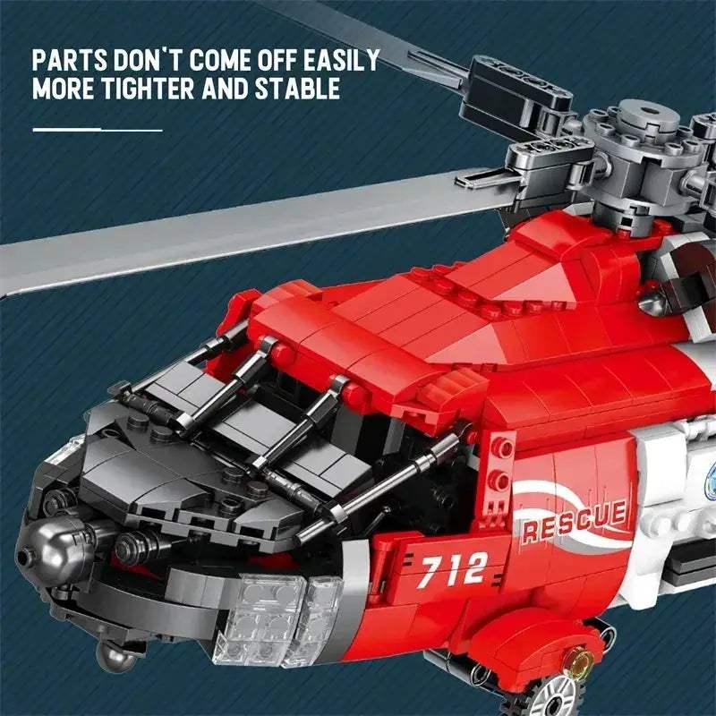 MOC MOC Lego Compatible HH60J Black Hawk Helicopter Building Blocks Realistic Model - ToylandEU