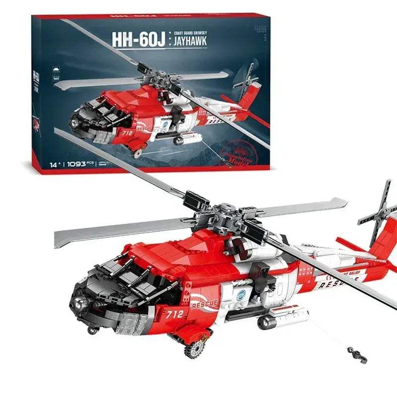 MOC MOC Lego Compatible HH60J Black Hawk Helicopter Building Blocks Realistic Model - ToylandEU