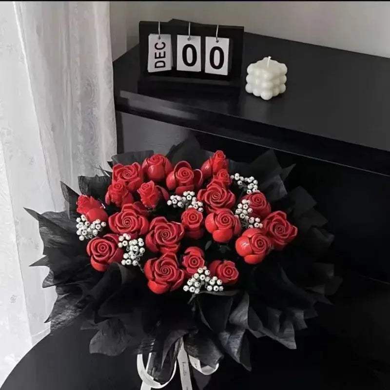 MOC MOC Lego Compatible Red Rose Building Blocks Gift Set for Girls - ToylandEU