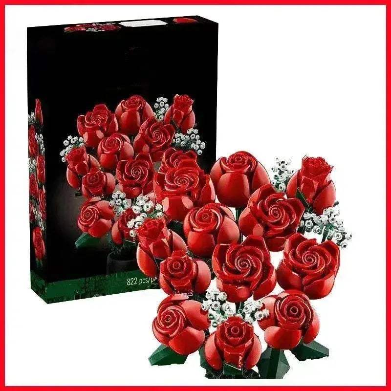 MOC MOC Lego Compatible Red Rose Building Blocks Gift Set for Girls - ToylandEU
