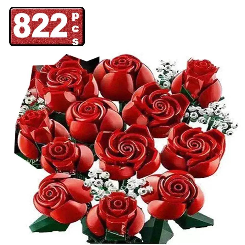 MOC MOC Lego Compatible Red Rose Building Blocks Gift Set for Girls - ToylandEU