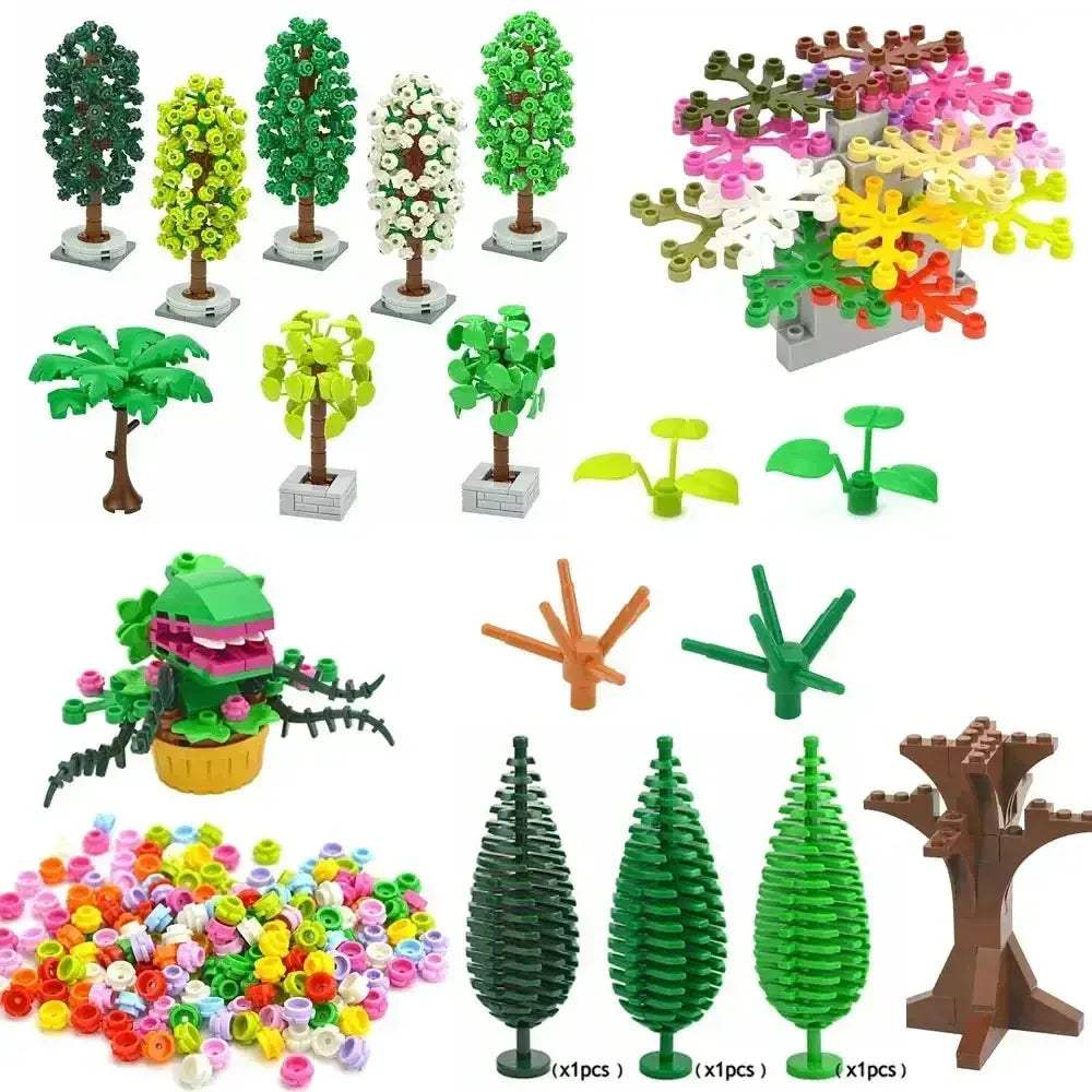 MOC MOC Lego Compatible Tree Plant Building Blocks Garden Set - ToylandEU