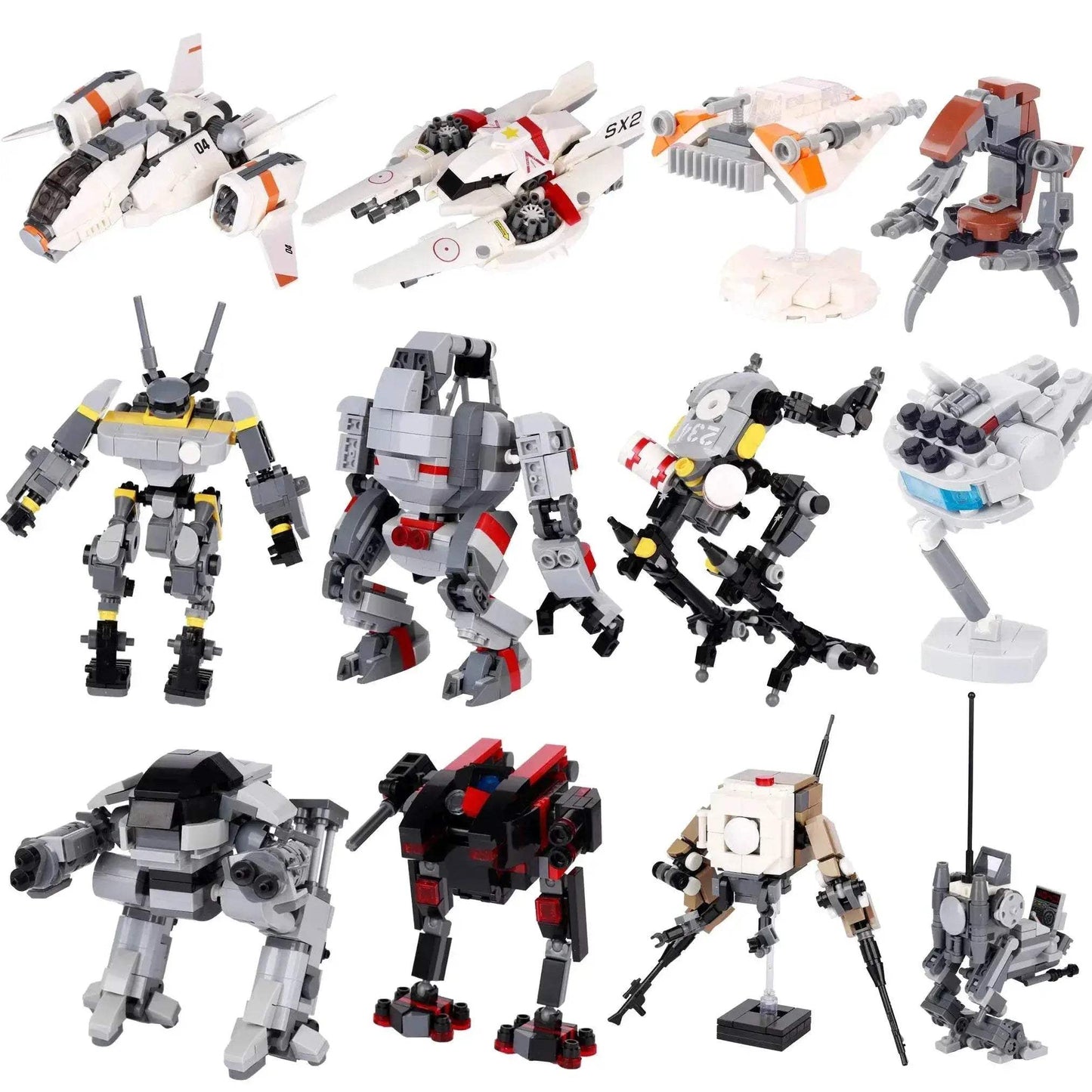MOC Military Fighter Building Blocks Kit Combat Robots Gift Building Bricks MOC - ToylandEU