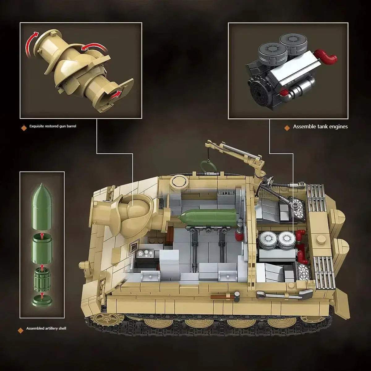 MOC MOC Military Tank Building Blocks Set LEGO Compatible For Kids - ToylandEU