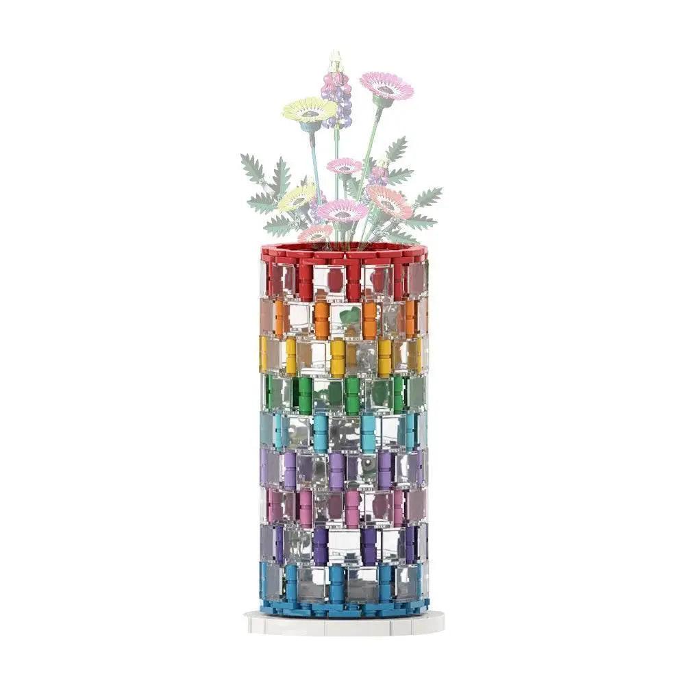  MOC MOC Rainbow Vase Model Building Blocks Flower Vase Gift Building Bricks MOC -  ToylandEU™
