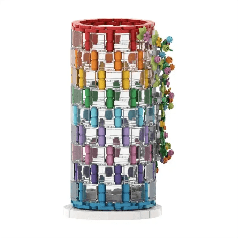 MOC Rainbow Vase Model Building Blocks Flower Vase Gift Building Bricks MOC - ToylandEU