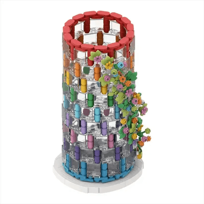 MOC Rainbow Vase Model Building Blocks Flower Vase Gift Building Bricks MOC - ToylandEU