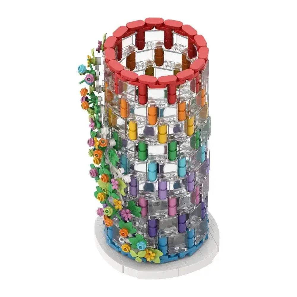 MOC Rainbow Vase Model Building Blocks Flower Vase Gift Building Bricks MOC - ToylandEU