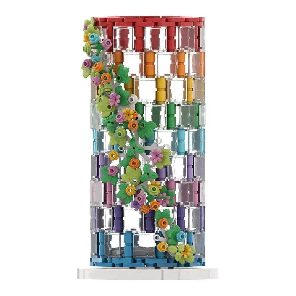 MOC Rainbow Vase Model Building Blocks Flower Vase Gift Building Bricks MOC - ToylandEU