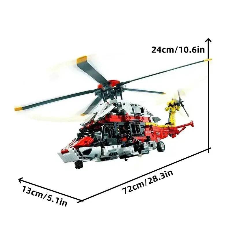 MOC MOC Rescue Helicopter Building Blocks Set Lego Compatible 2001 Pieces - ToylandEU