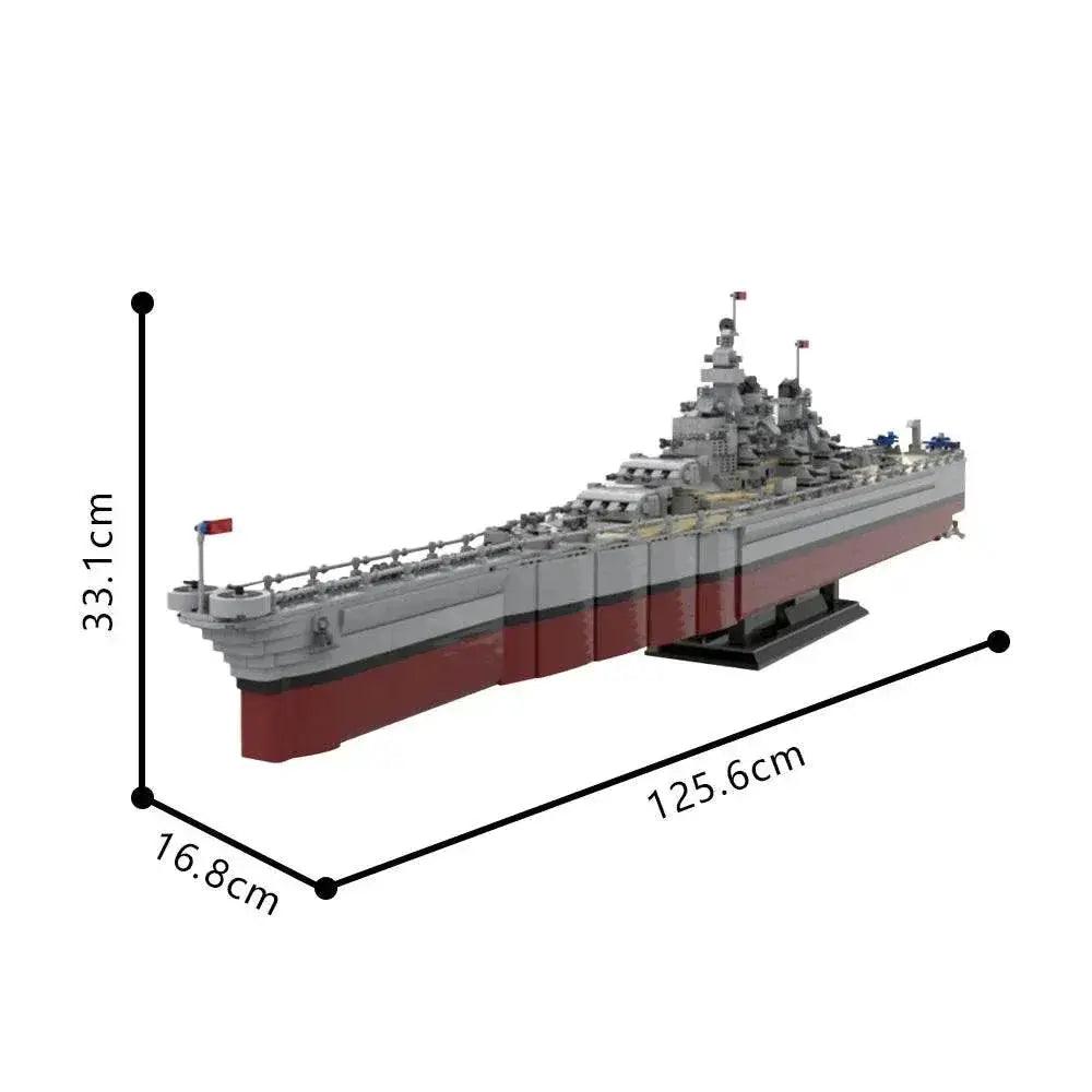  MOC MOC U.S Missouri BB-63 Model Building Blocks WWII Cruiser Building Bricks MOC -  ToylandEU™
