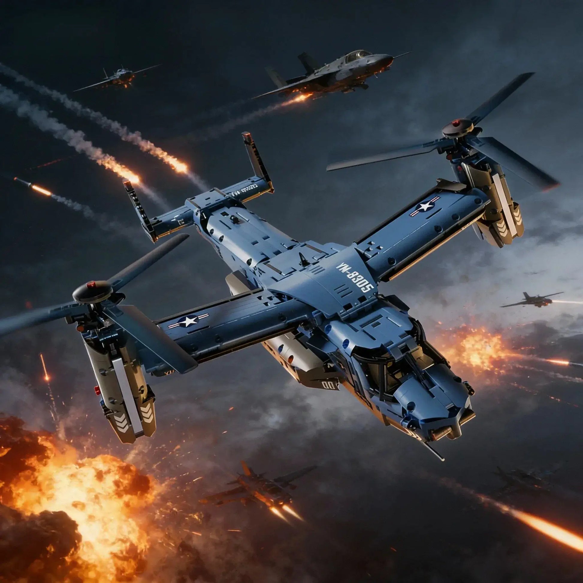 MOC MOC V22 Tiltrotor Building Blocks Set For Kids Compatible With Lego - ToylandEU