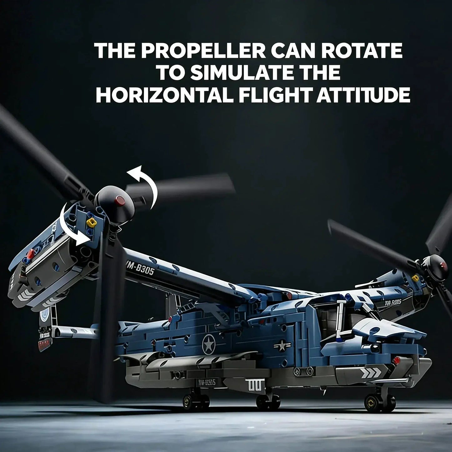 MOC MOC V22 Tiltrotor Building Blocks Set For Kids Compatible With Lego - ToylandEU