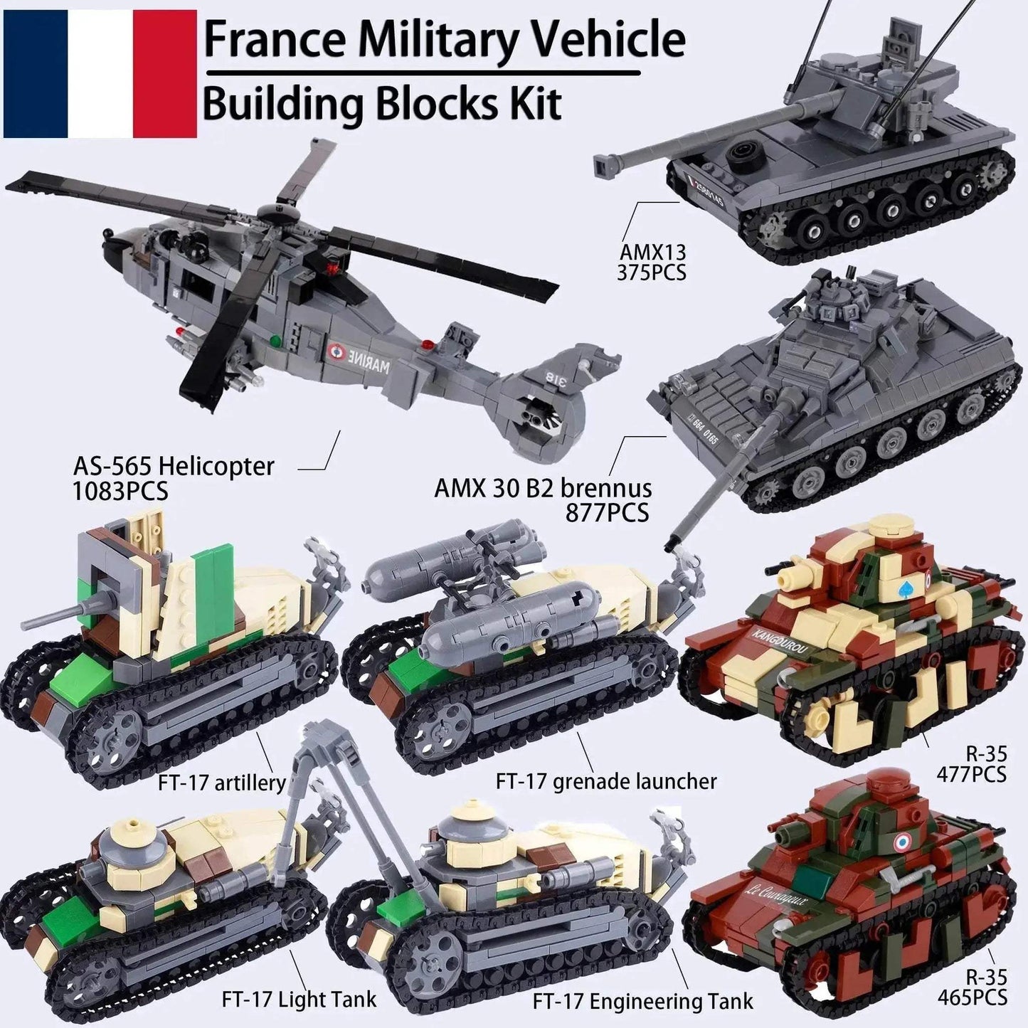 MOC WW2 Military Main Battle Tank Building Blocks Kit Building Bricks MOC - ToylandEU