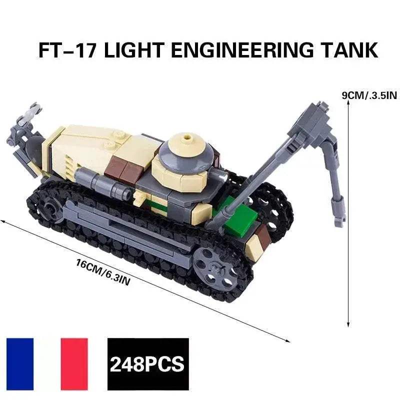 MOC WW2 Military Main Battle Tank Building Blocks Kit Building Bricks MOC - ToylandEU