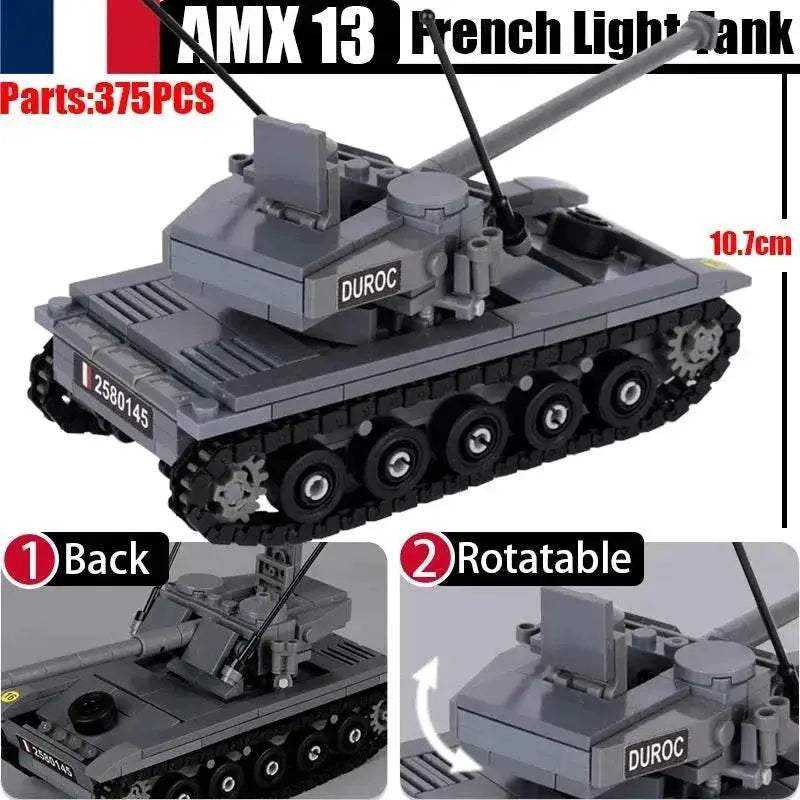 MOC WW2 Military Main Battle Tank Building Blocks Kit Building Bricks MOC - ToylandEU