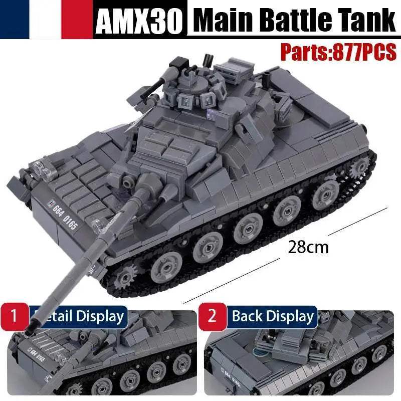MOC WW2 Military Main Battle Tank Building Blocks Kit Building Bricks MOC - ToylandEU