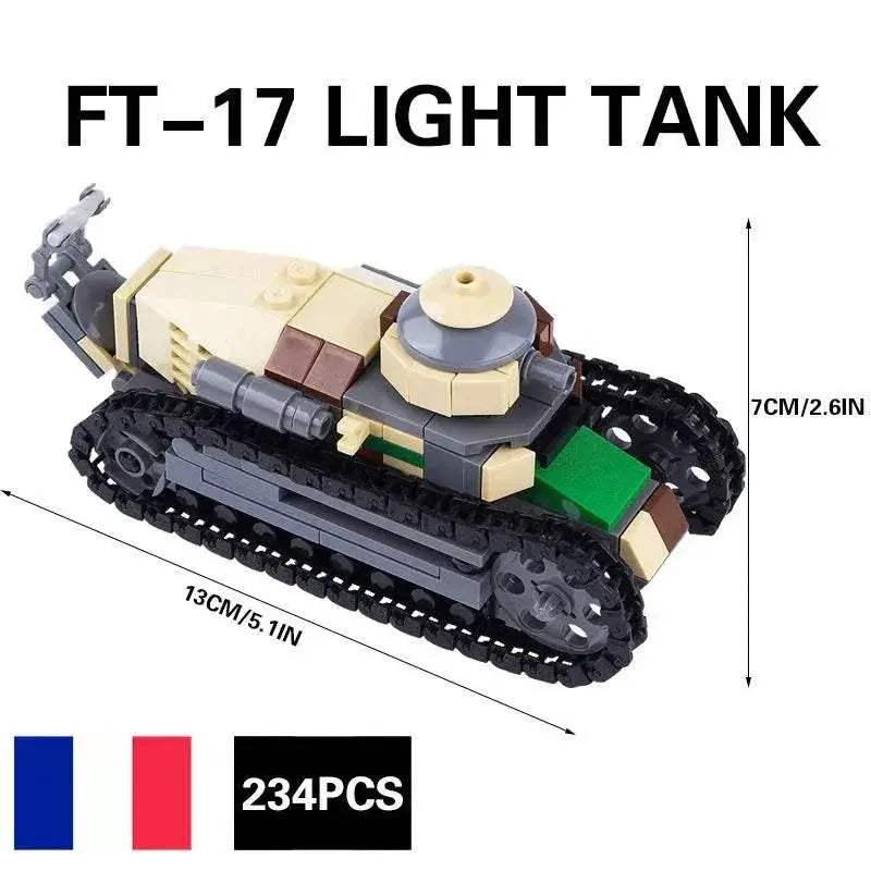 MOC WW2 Military Main Battle Tank Building Blocks Kit Building Bricks MOC - ToylandEU