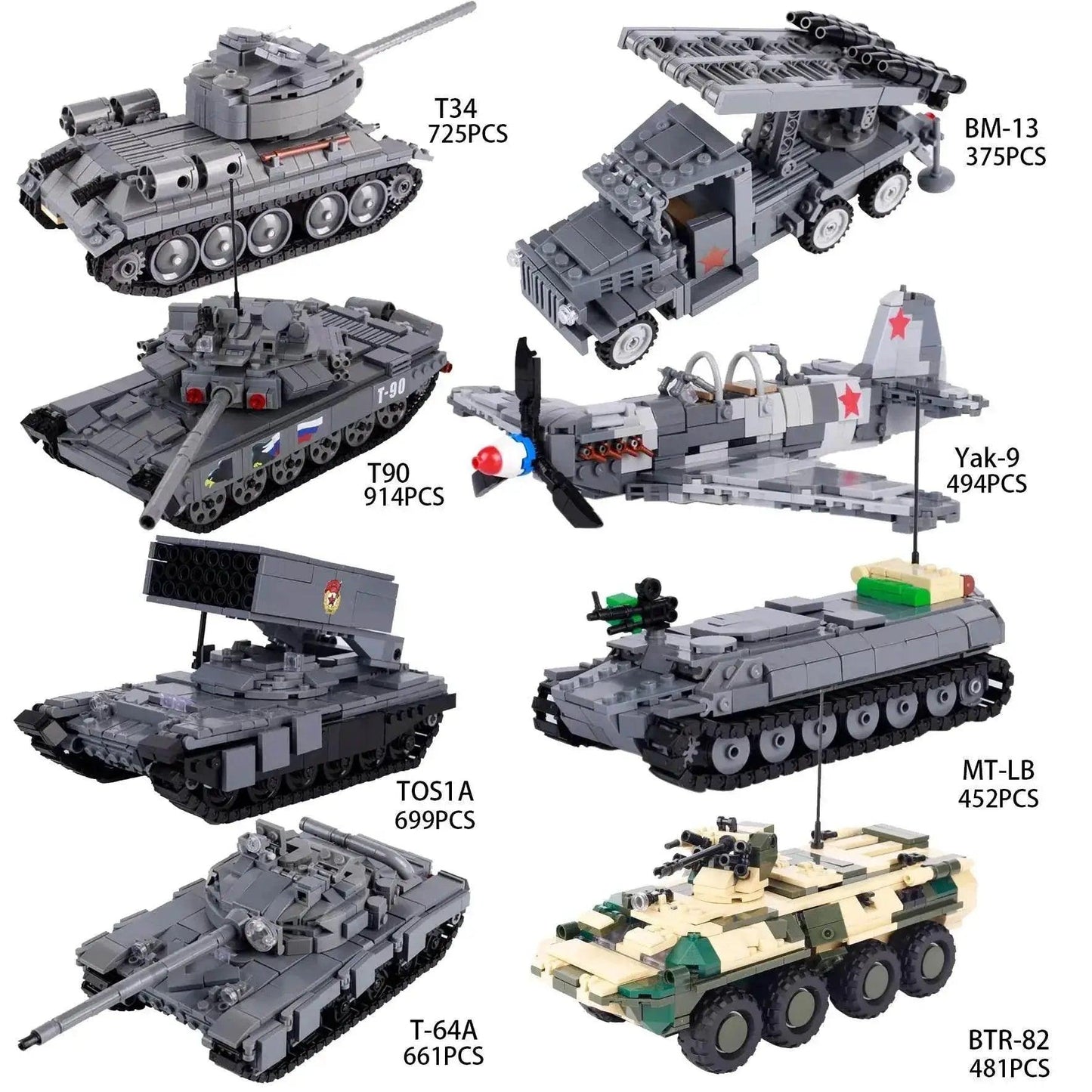 MOC MOC WW2 Military Soviet T34 Tank Model Building Blocks Gift Building Bricks MOC -  ToylandEU™