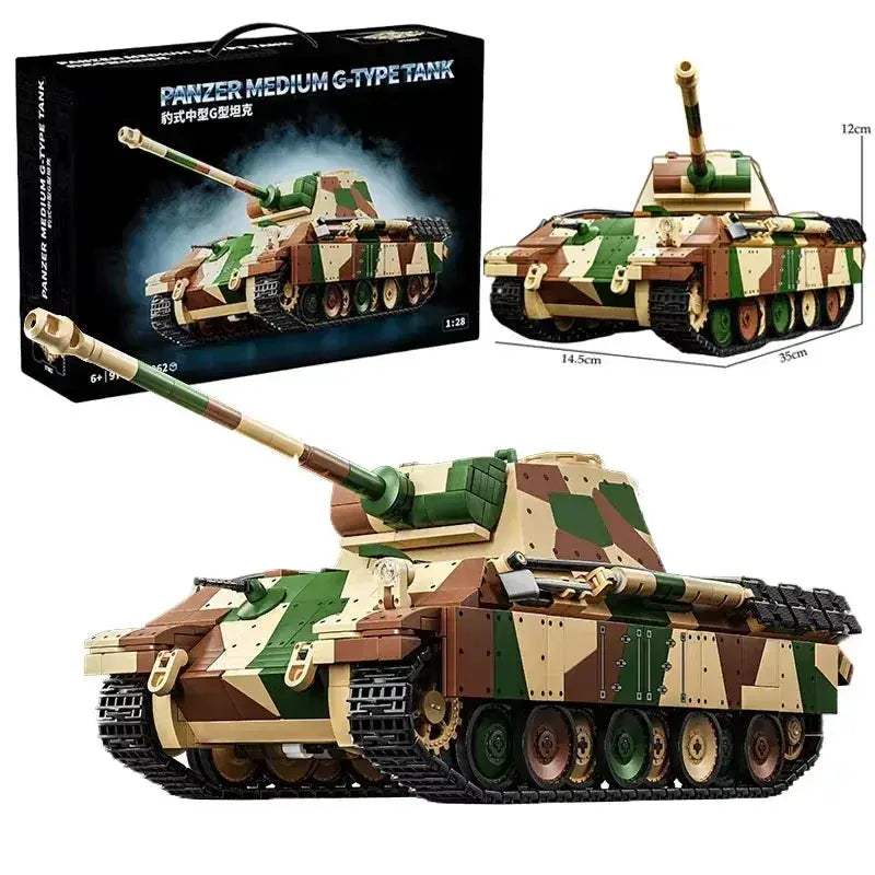 MOC MOC WWII Panzer Tank Building Blocks Kit 1962 Pieces Lego Compatible - ToylandEU