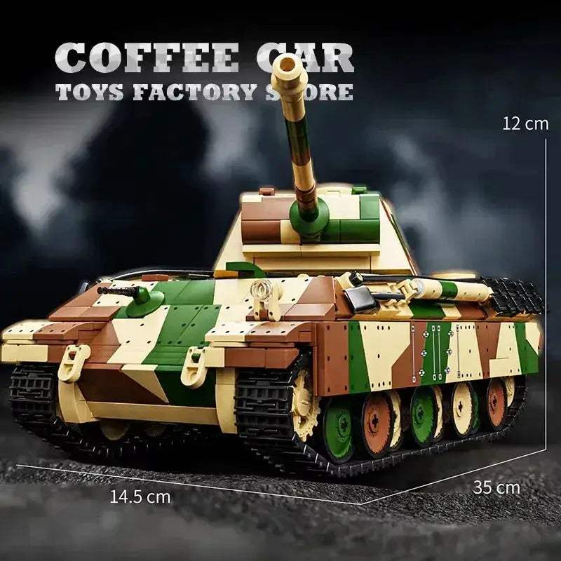 MOC MOC WWII Panzer Tank Building Blocks Kit 1962 Pieces Lego Compatible - ToylandEU