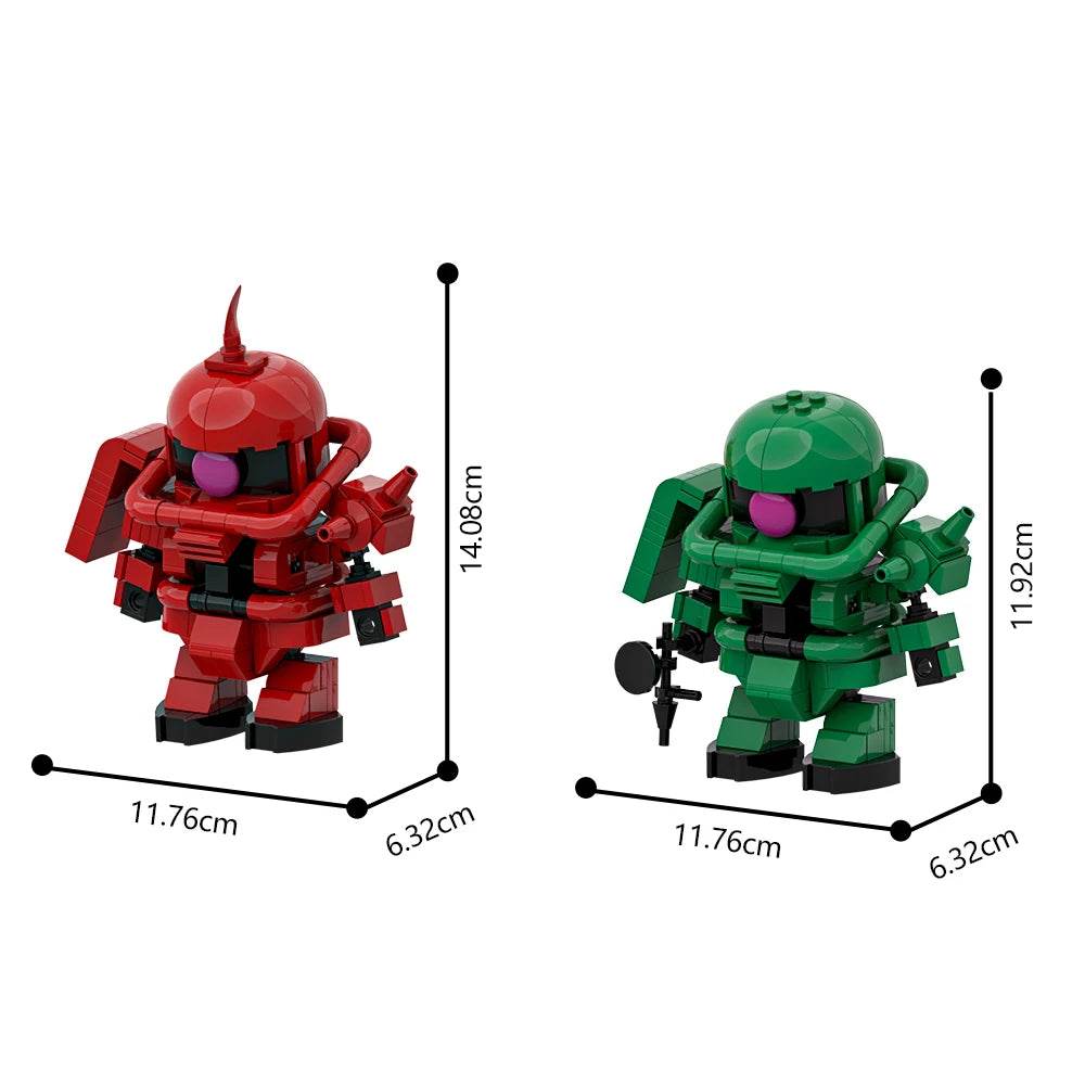 MOC MS-06 Motorized Warrior Model Building Blocks Zaku Warrior Mech Robot Gift Building Bricks MOC - ToylandEU