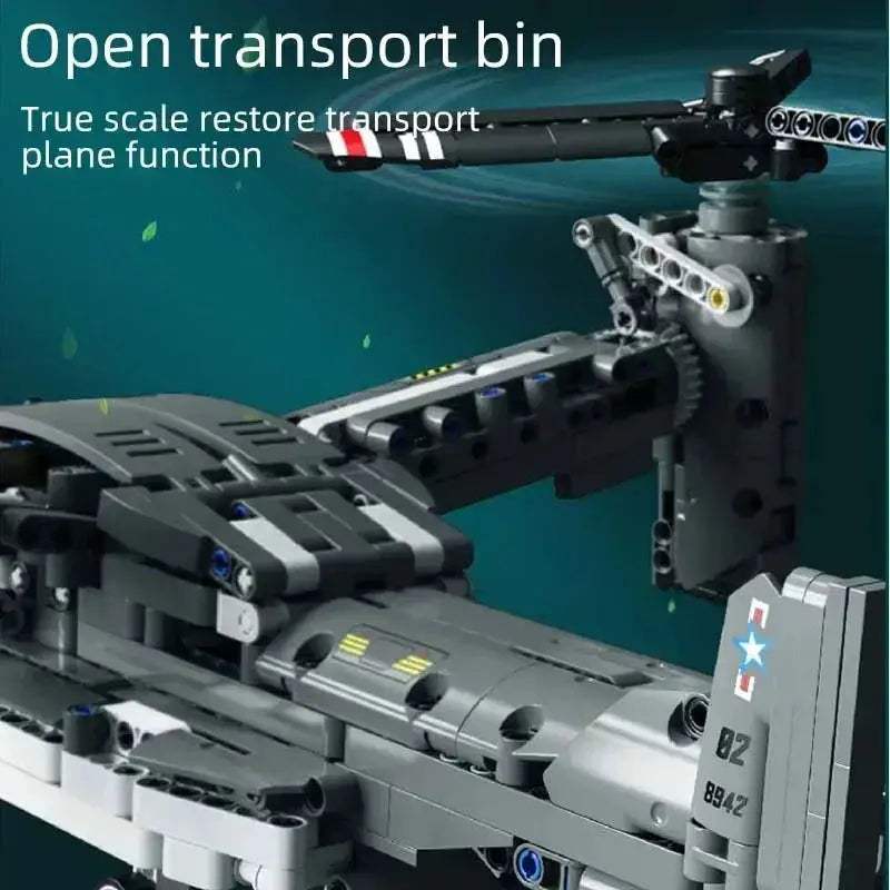 MOC Massive 1133Pcs Military Aircraft Building Blocks Set Osprey Fighter - ToylandEU