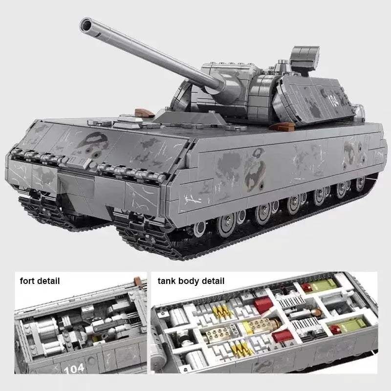 MOC Maus Tank Building Blocks Set Military Armor Compatible - ToylandEU