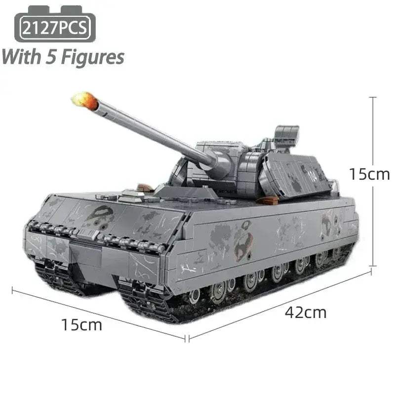 MOC Maus Tank Building Blocks Set Military Armor Compatible - ToylandEU