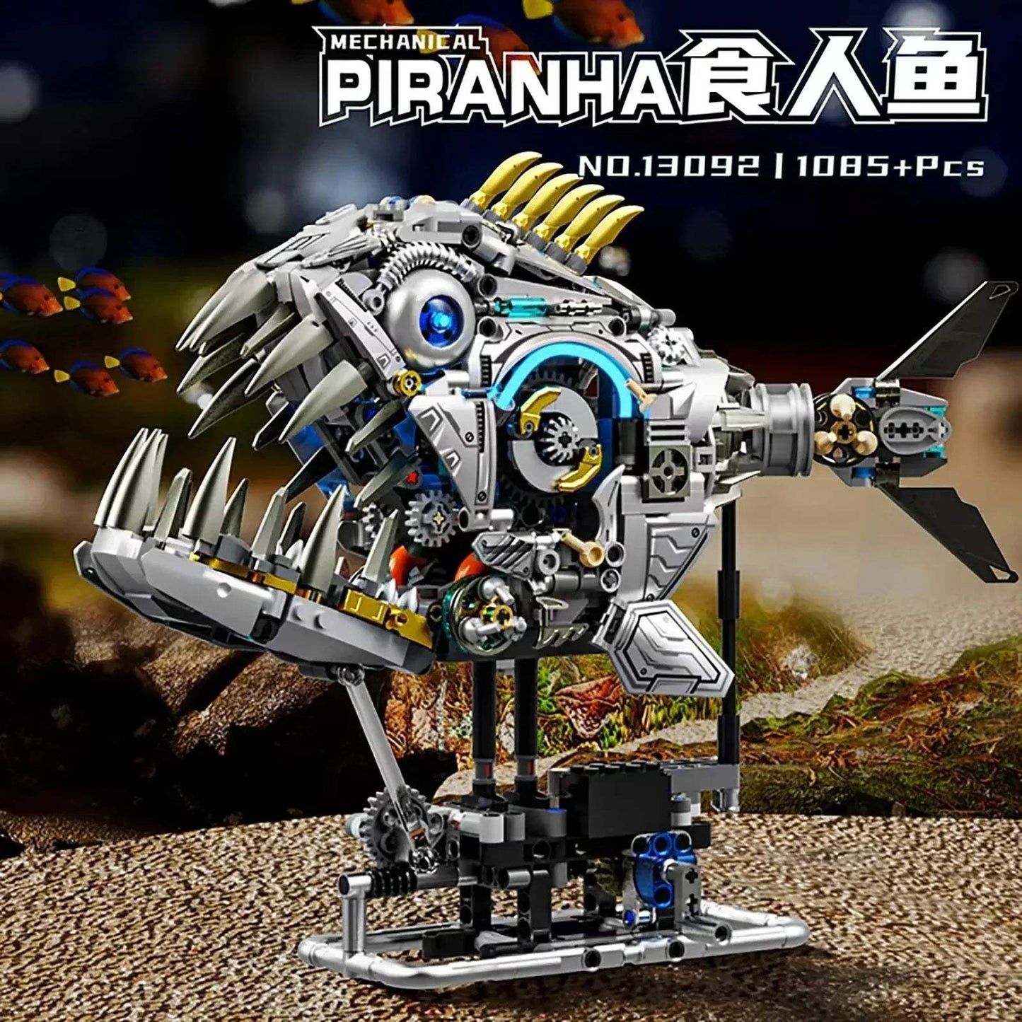 Mechanical Piranha Building Blocks Kit for STEM Education - ToylandEU